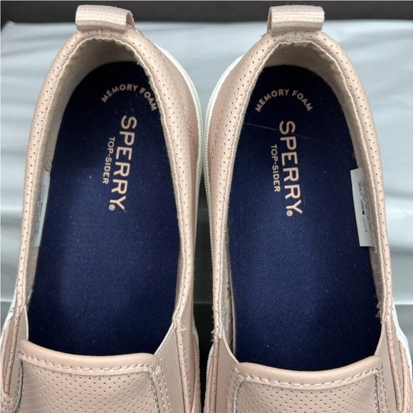 SPERRY Crest Twin Gore Perforated Rose Dust Slip On Loafers Sneakers Sz 10 LKNW! - Picture 7 of 10